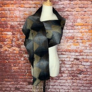 Cejon, Black, Brown, and Gray Soft Southwestern Print Winter Scarf